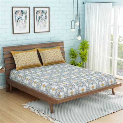 Buy SPACES Jubilance 3-Piece Double Bedsheet Set - 224 x 274 cm from ...