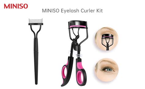 MINISO Eyelash Curler Kit with Foldable Eyelash Comb,Premium Eye Lash ...