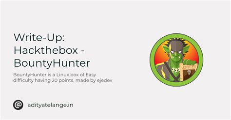 HackTheBox (HTB) - BountyHunter | Aditya Telange