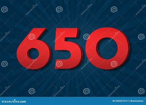 650 Six Hundred and Fifty Number Count Template Poster Design. Icon ...