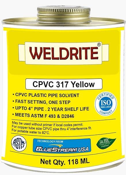 CPVC Yellow Solvent Cement (24 Pieces x 118ml) | CPVC Plastic Pipe ...