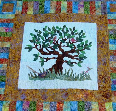 Image result for Hand Embroidered Tree Quilt Pattern
