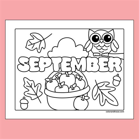 Free September Coloring Page: Printable for Kids - Color and Trace