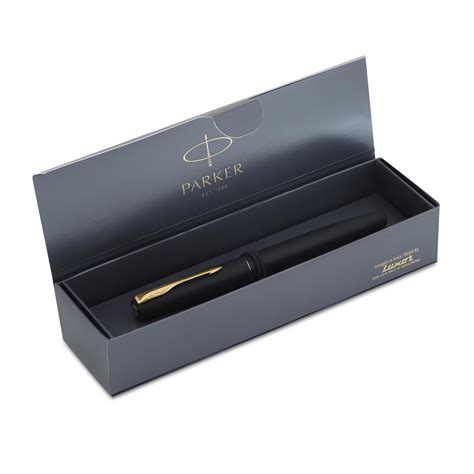 Parker Frontier Matte Black (Gold Nib) GT Fountain Pen, 1 Count – Dealderma