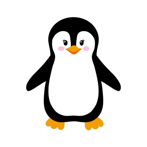 Vector illustration of cute little penguin isolated on white. Animal ...