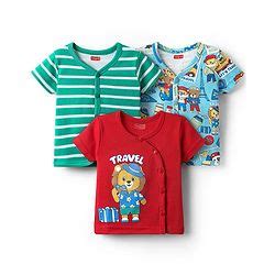 Babyhug 100% Cotton Front Open Half Sleeves Striped & Animal Printed ...