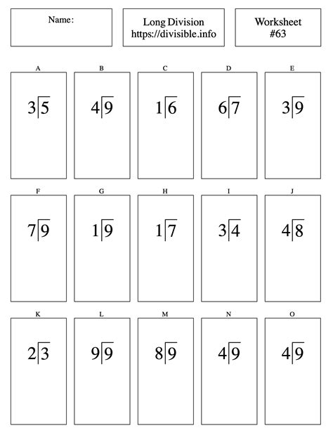 1-Digit divided by 1-Digit Long Division Worksheet #63
