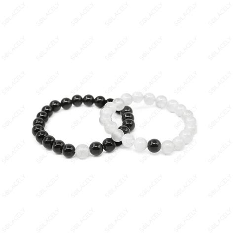 8mm Black Tourmaline & Moonstone Couple Bracelet - Solacely
