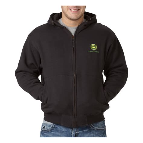 John Deere Zip-Up Fleece Hoodie — Black, Large, Model# JD37263 | Sweats ...