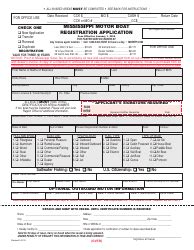 Mississippi Mississippi Motor Boat Registration Application Form ...