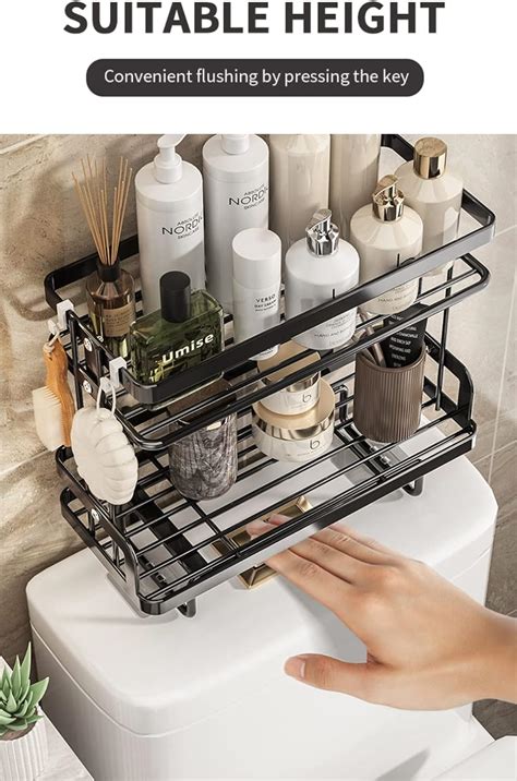 Buy 2 Tier Over The Toilet Storage Cabinet,Easy Assemble Metal Shelving ...