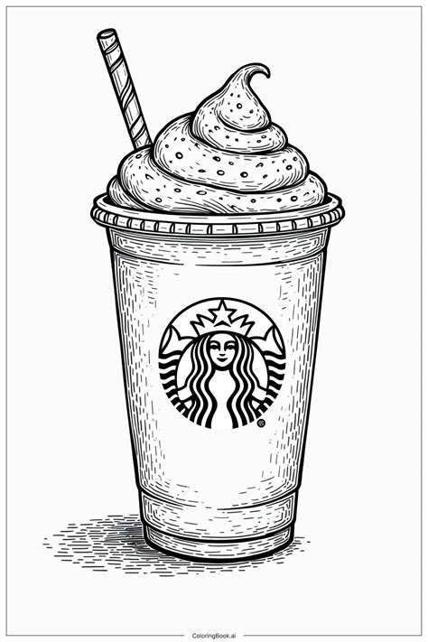 Starbucks Seasonal Drink Lineup Art Coloring Page (Free PDF&PNG Printable)