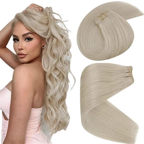 Amazon.com : Sunny Weft Hair Extensions Blonde Sew In Bundles Human ...