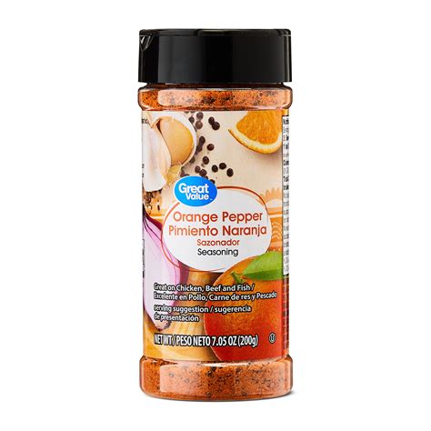 Great Value Orange Pepper Seasoning 7.05 oz with Zesty Orange Oil ...