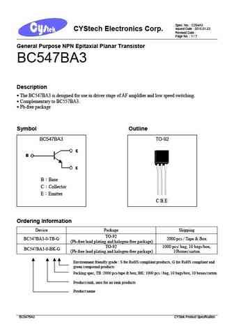 Image result for BC547B Transistor