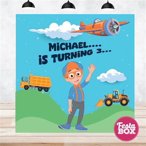 Backdrop for Birthday Party - Blippi Theme – Festabox