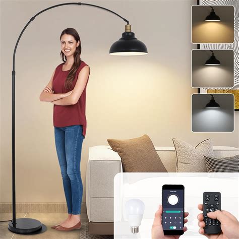 Stepeak Arched Floor Lamp with Remote, Dimmable Arch Standing Lamps ...