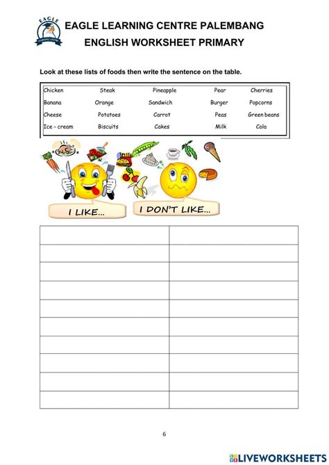 Worksheet of Like 的图像结果