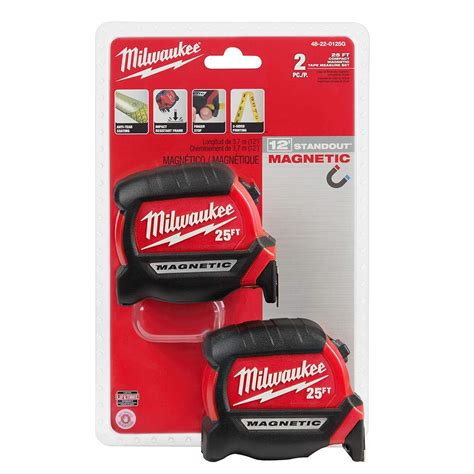 Milwaukee - 48-22-0125G - 25 ft. Magnetic Tape Measure - 2-Pack : Amazon.in