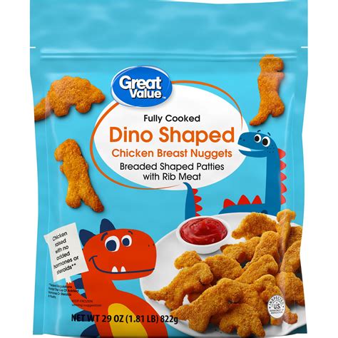 Great Value Dino Shaped Chicken Breast Nuggets, 29 oz. (Frozen ...