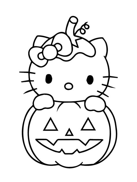 Halloween Hello Kitty coloring pages - ColoringLib
