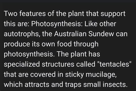 7. Australian Sundew is a partly autotroph and partly heterotroph ...