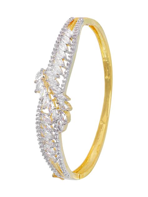 Leaf Stories Bracelet- Premium Gold Plated American Diamond Studded Br
