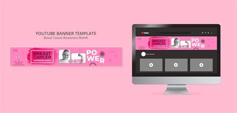 Breast cancer awareness month youtube banner | Free PSD