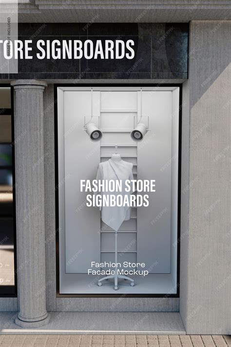 Fashion store facade mockup, front view 02 | Premium PSD