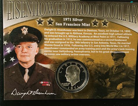 1971-S SILVER PROOF EISENHOWER DOLLAR COIN, FIRST COMMEMORATIVE MINT ...