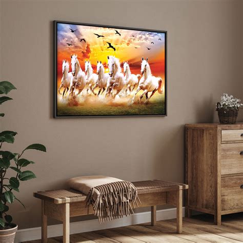 7 Horses Vaastu Canvas & Frame Paintings for Home Décor