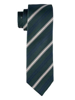 Buy The Tie Hub Green with White Stripe Silk Tie Online