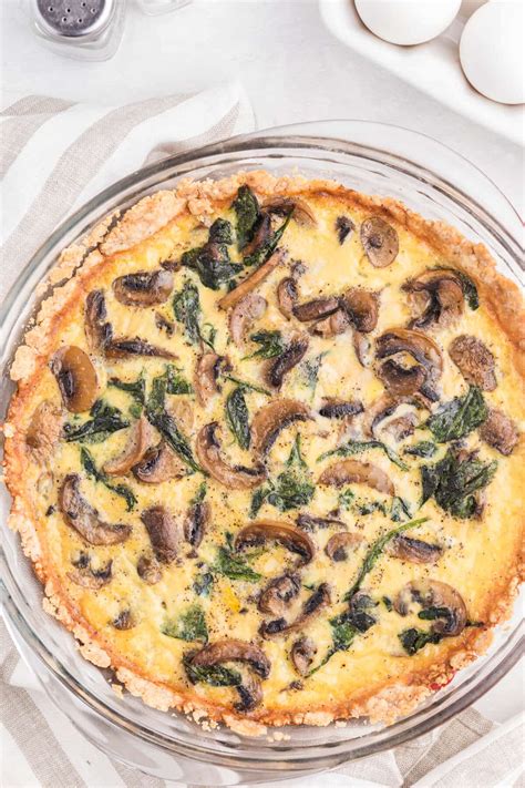 Easy Spinach Mushroom Quiche Recipe - Simply Stacie