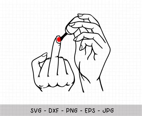 Middle Finger SVG, Nail Polish SVG, Sarcastic SVG, Clipart, Girl Power ...