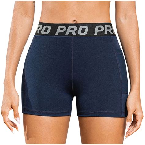 UYISJ Women's Compression Shorts Athletic Workout Nylon Shorts with ...