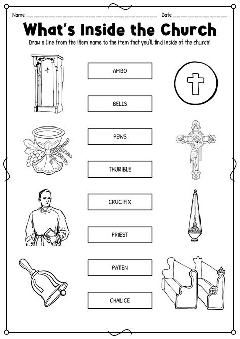19 Inside A Catholic Church Worksheet | Catholic teaching, Catholic ...