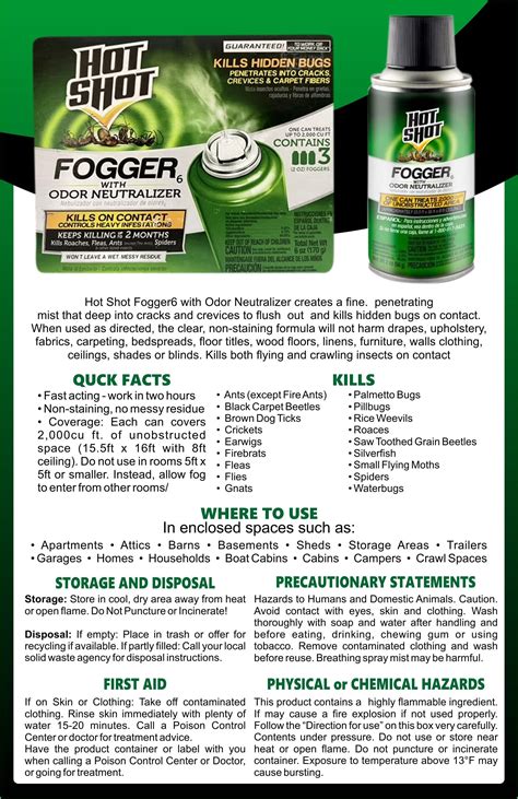 Hot Shot Fogger | Tetramethrin | Cypermethrin – 3 pack -2 oz cans – G.O ...