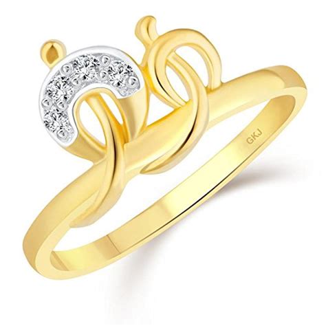 Gk Jewellers Unique Half Curl Diamond Studded Gold Plated Alloy Cubic ...