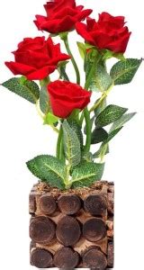 nipiri universe Red Rose Artificial Flower with Pot Price in India ...
