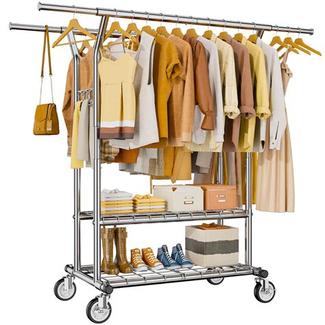Amazon.com: HYSEYY Heavy Duty Clothes Rack Load 450 LBS, Metal Garment ...