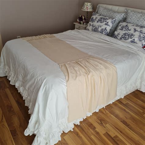 Ruffled Bed Scarf Ruffled Bed Linens Ruffled Bed Cover | Etsy