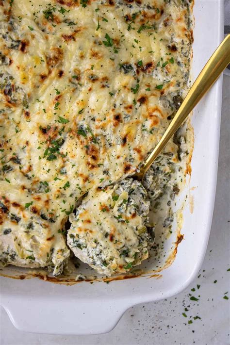 Spinach Artichoke Chicken Casserole - Zazoo Recipes