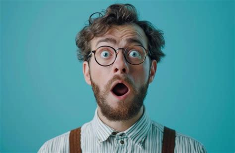 A strange man showing his surprise man with suspends | Premium AI ...