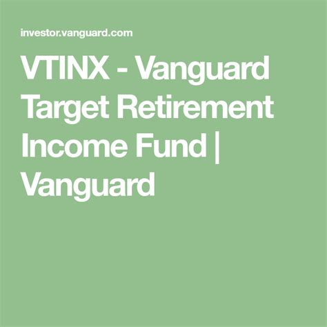 VTINX - Vanguard Target Retirement Income Fund | Vanguard