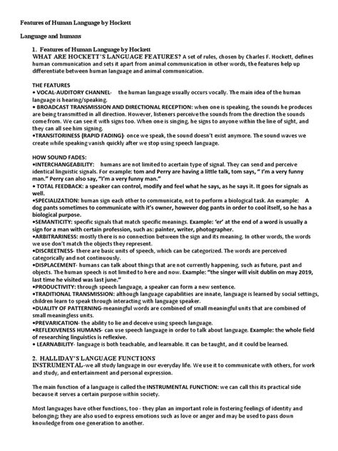 Basic Features of the Human Language 的图像结果