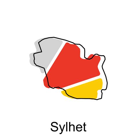 Map of Sylhet colorful geometric illustration design, High detailed vector map of Bangladesh ...