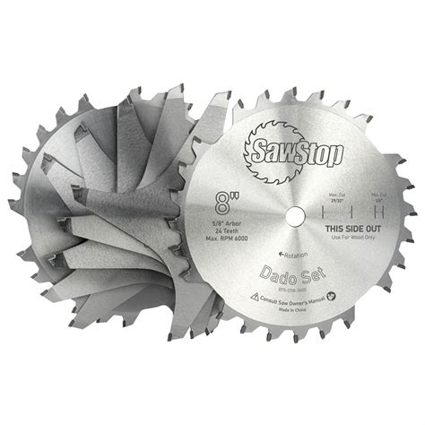SAWSTOP, 8 in Dia., 15/16 in Max. Cut Wd, Dado Blade Set - 799EG9|BTS ...