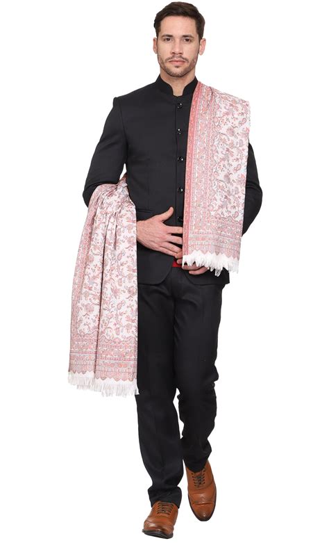 Men's Kalamkari Design Woven Poly Wool Shawl – Weavers Villa