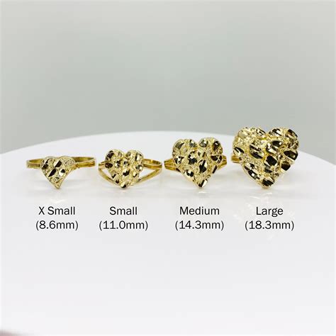 10k Solid Gold Nugget Heart Love Ring for Women/girl - Etsy