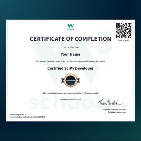 SciPy Certification Exam — W3Schools.com